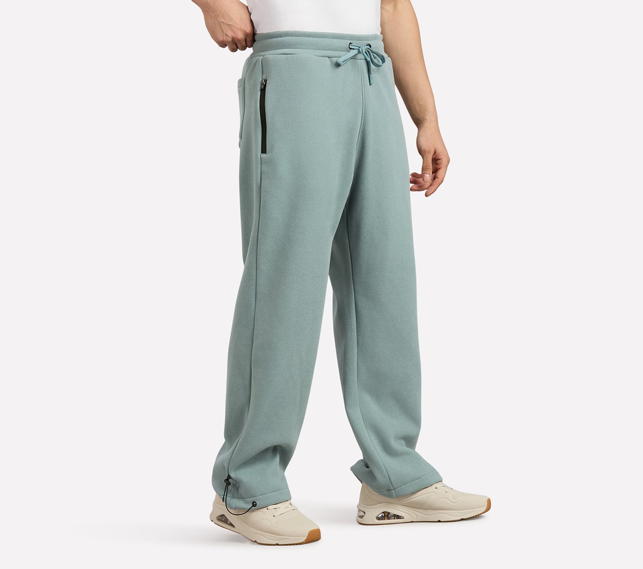 AIRY TRAVELLER FLEECE PANT, OFF WHITE/NAVY