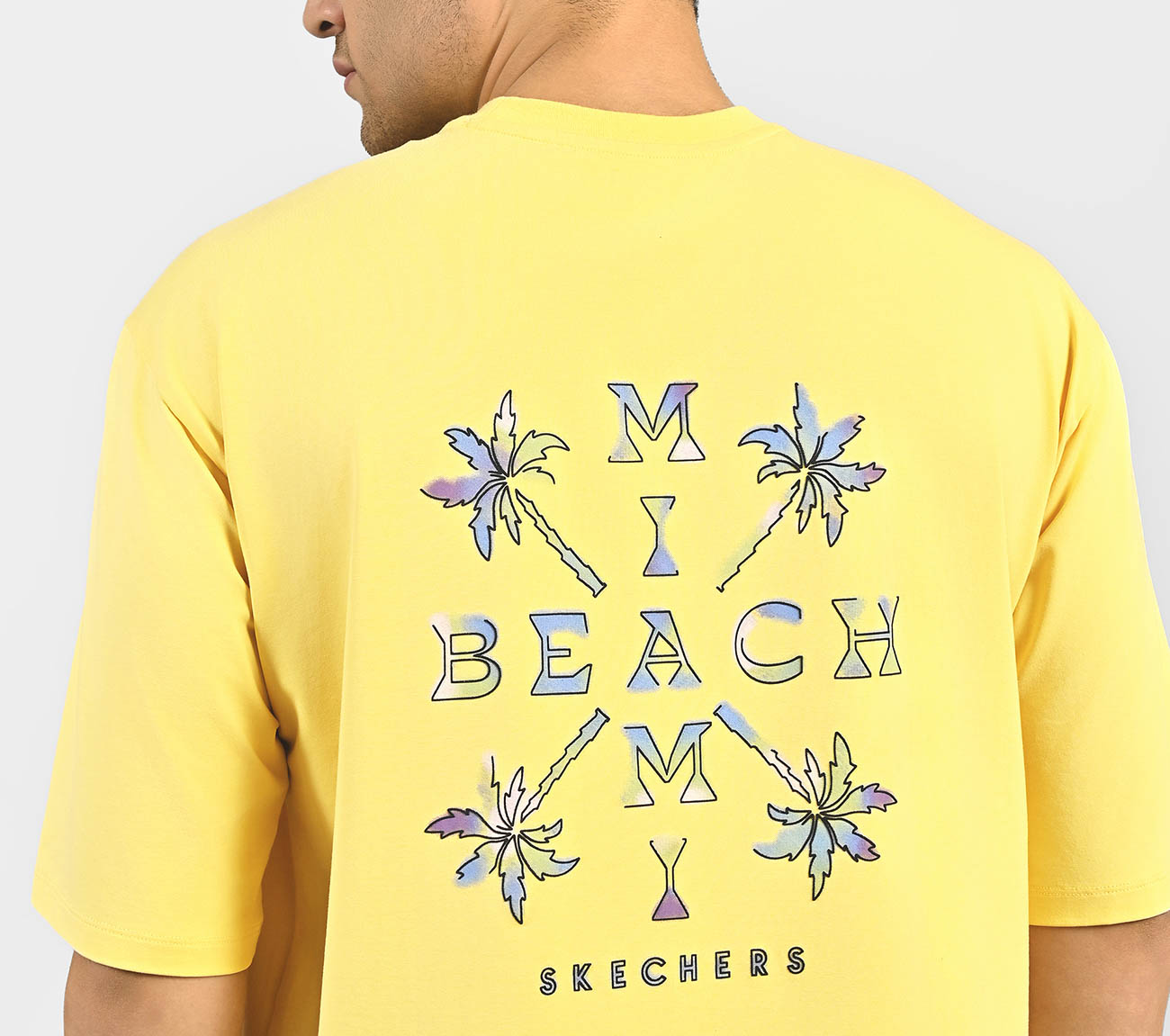 BACK PALM PRINT T-SHIRT, YELLOW/MULTI Apparel Right View
