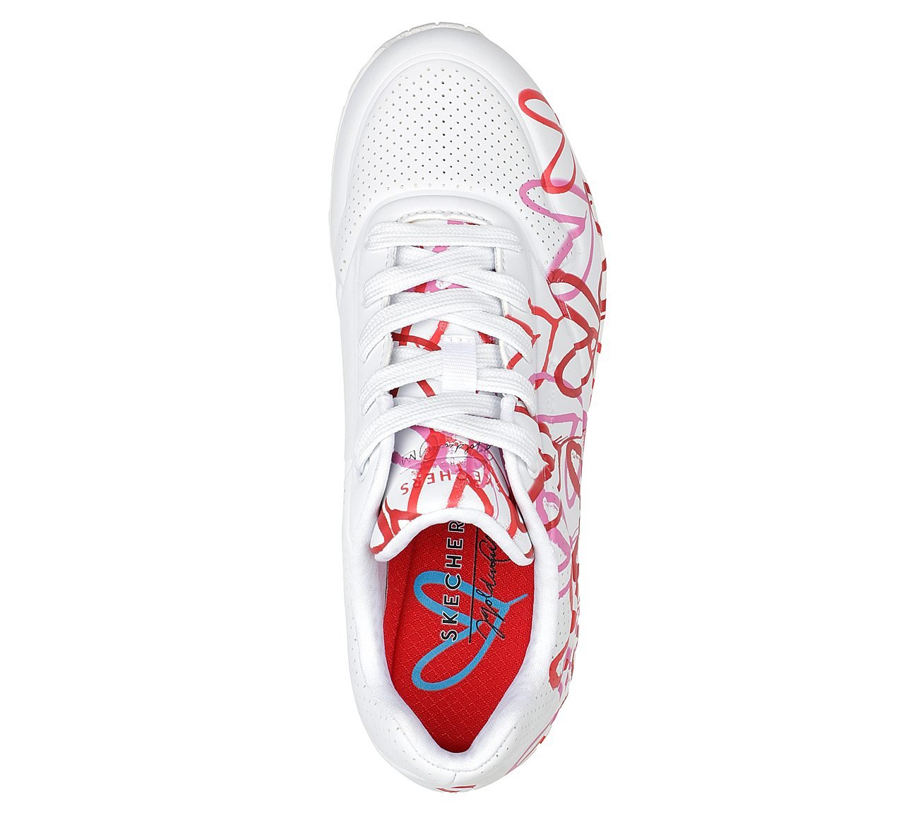 UNO - SPREAD THE LOVE, WHITE/RED/PINK Footwear Top View