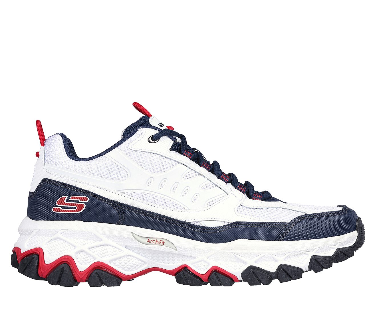 ARCH FIT AKHIDIME, WHITE/NAVY/RED Footwear Lateral View