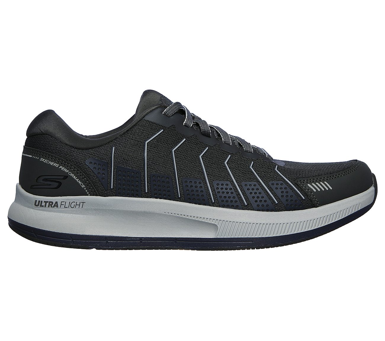 GO RUN PULSE-ALANINE, CHARCOAL/NAVY Footwear Lateral View