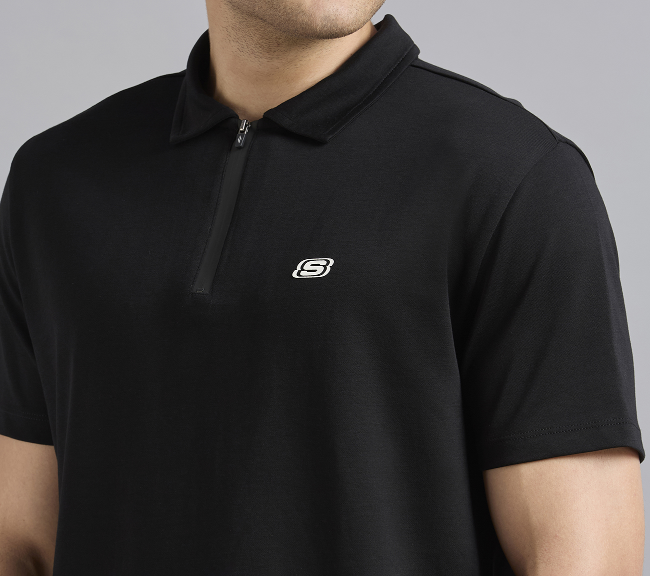 OVERSIZED FLOCK BRANDING POLO, BLACK