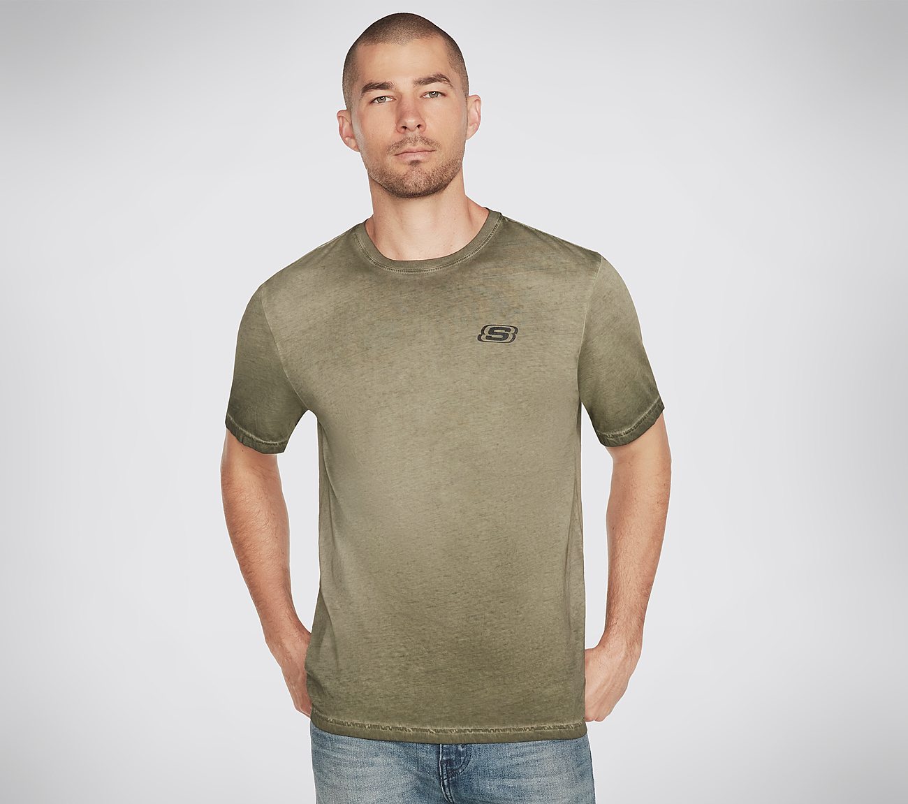 TRIPLE S WASH TEE, OOLIVE Apparel Lateral View