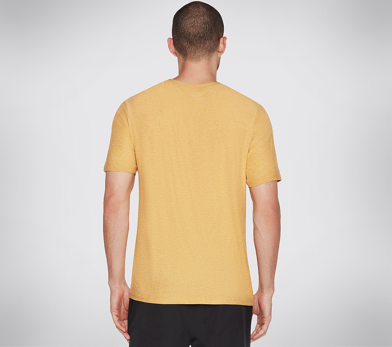 GODRI ALL DAY T-SHIRT, LIGHT GREY/YELLOW Apparels Top View
