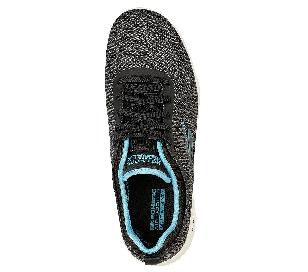 GO WALK STABILITY-COCO JAZZ, BLACK/TURQUOISE Footwear Top View