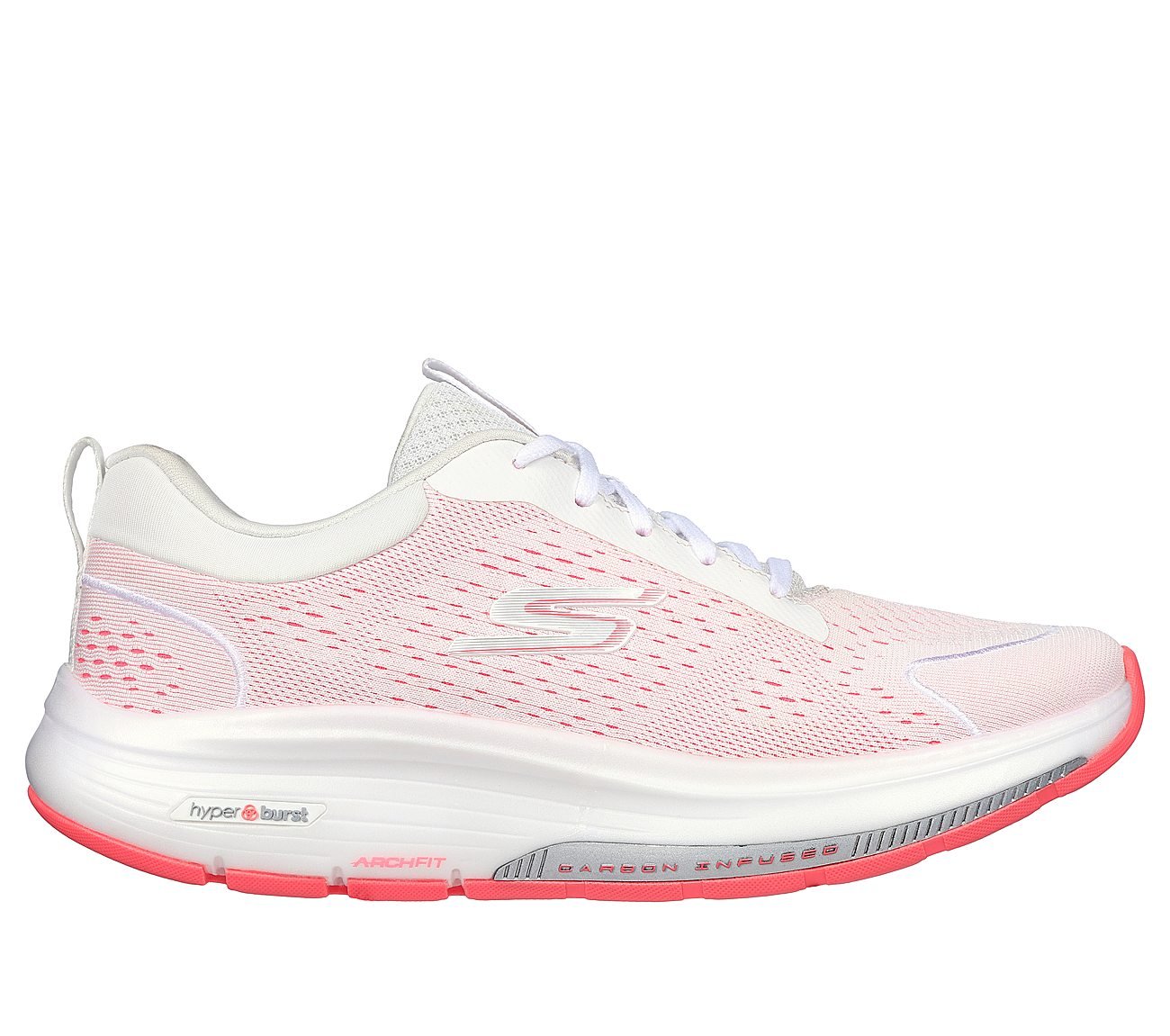 GO WALK WORKOUT WALKER -OUTPA, WHITE/HOT CORAL Footwear Lateral View