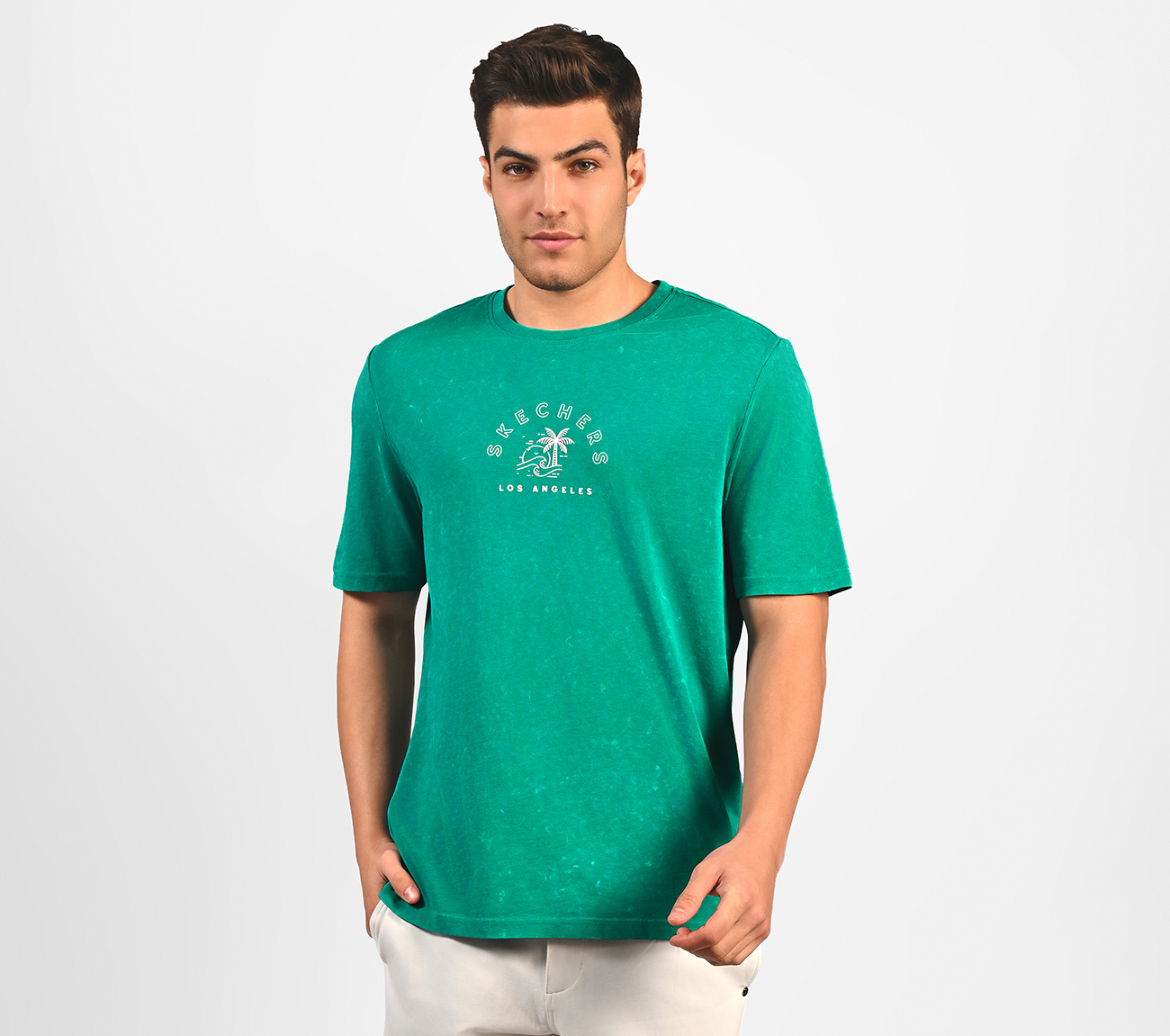 ACID WASH GRAPHIC T-SHIRT, SAGE Apparel Lateral View