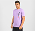 TROPICAL GRAPHIC PRINT T-SHIRT, LT. GRAY/PURPLE