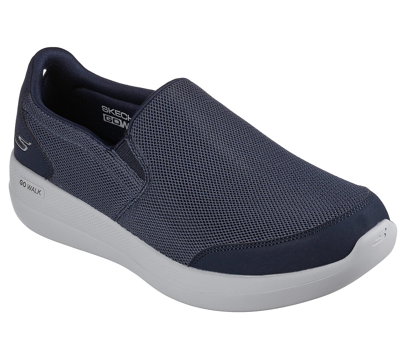 Skechers Navy Go Walk Stability Resolute Mens Slip On Shoes - Style ID ...