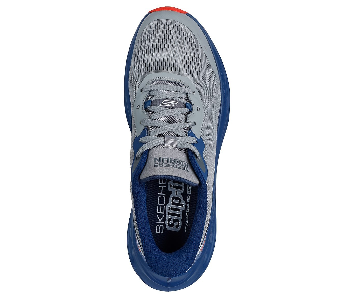 MAX CUSHIONING GLIDE-STEP - A, GREY/NAVY Footwear Top View
