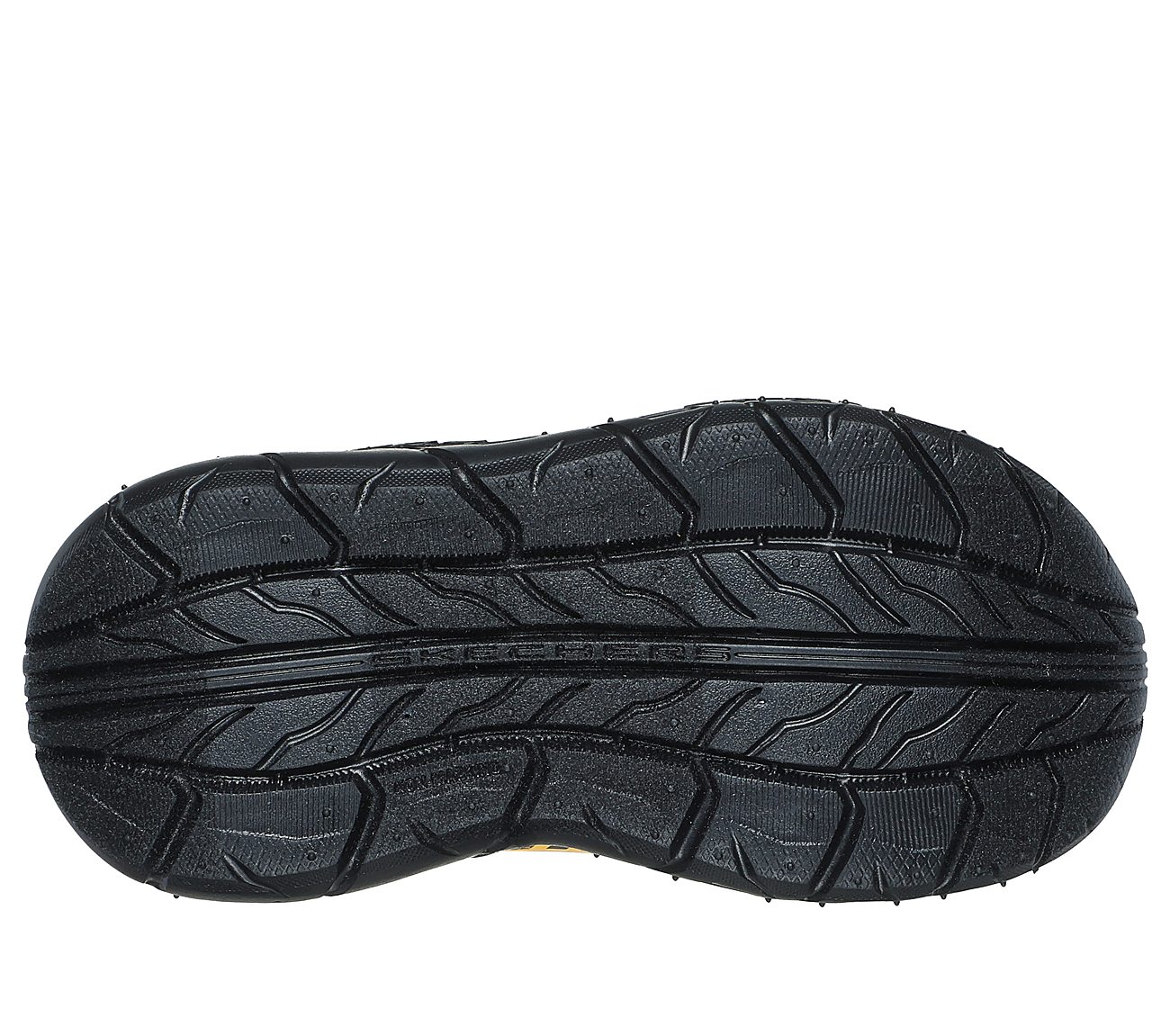 SKECH TRACKS, CHARCOAL/YELLOW Footwear Bottom View