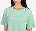 EMBROIDERED BOXY FIT T-SHIRT, AQUA/PURPLE