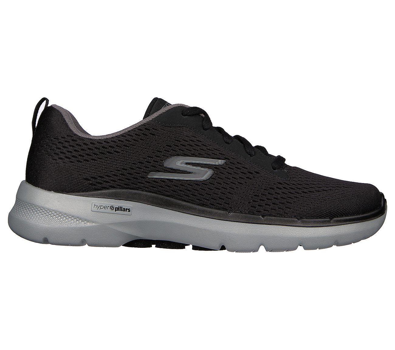 GO WALK 6 - AVALO 2, BLACK/GREY Footwear Right View