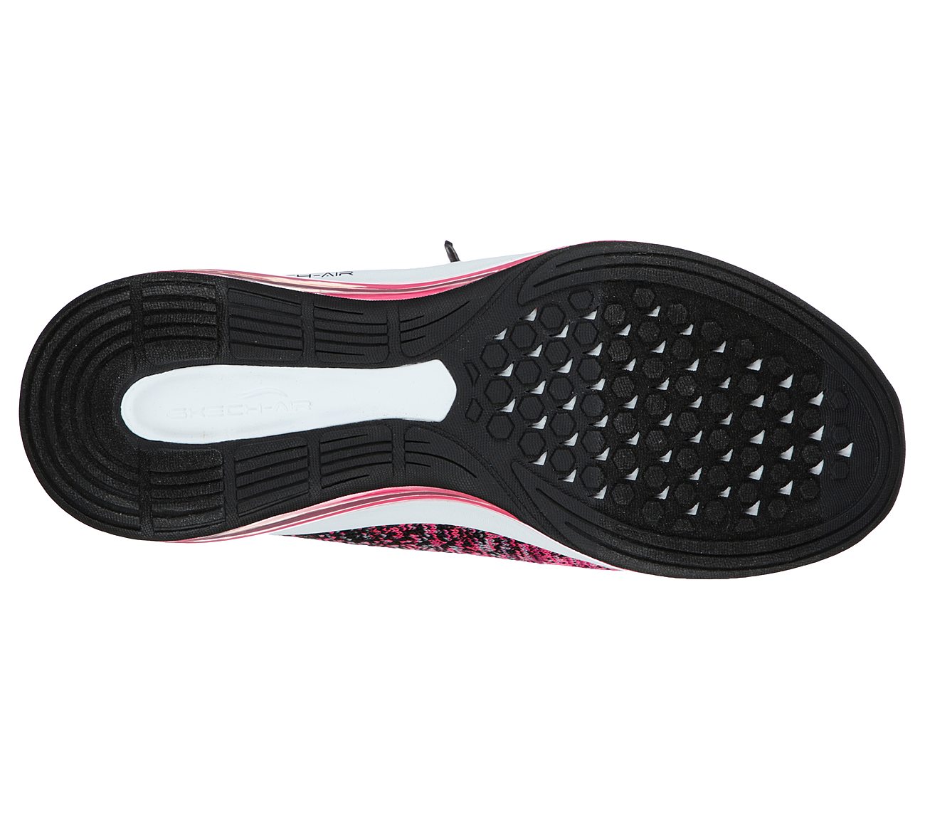 SKECH-AIR ELEMENT 2.0-DANCE T, BLACK/HOT PINK Footwear Bottom View