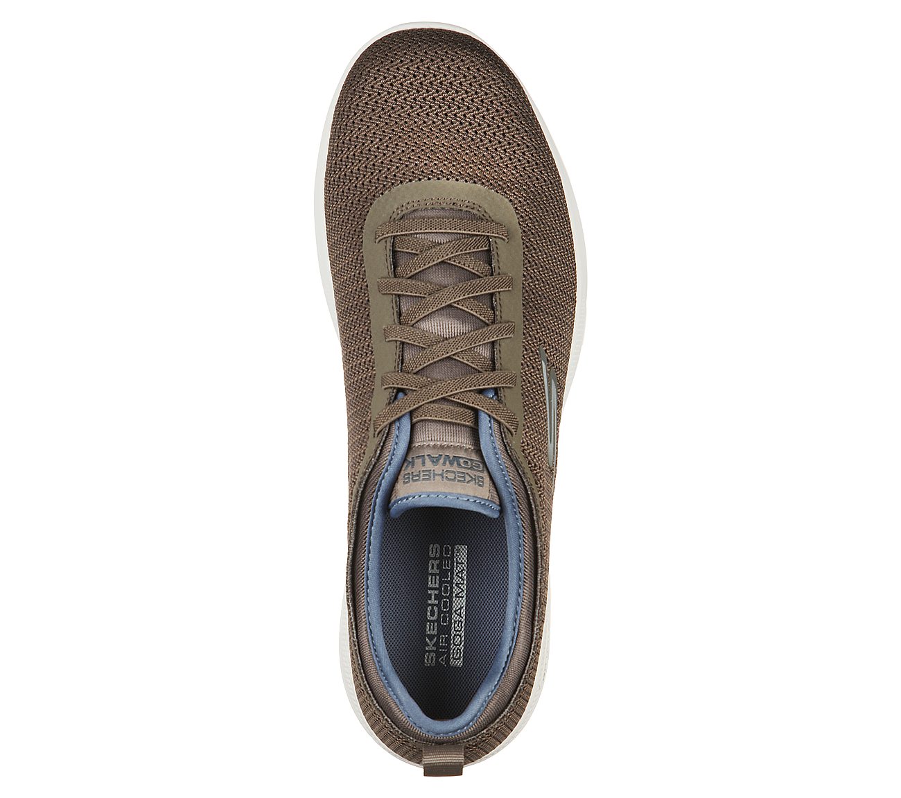 Skechers Taupe/Navy Go Walk Stability Progress Mens Lace Up Shoes ...