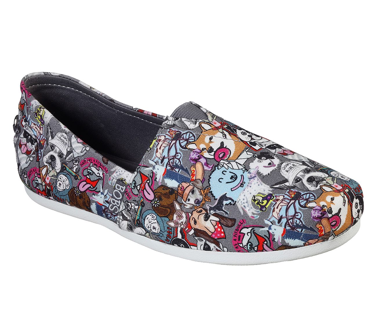 BOBS PLUSH - DOGGONE IT, GREY/MULTI Footwear Right View