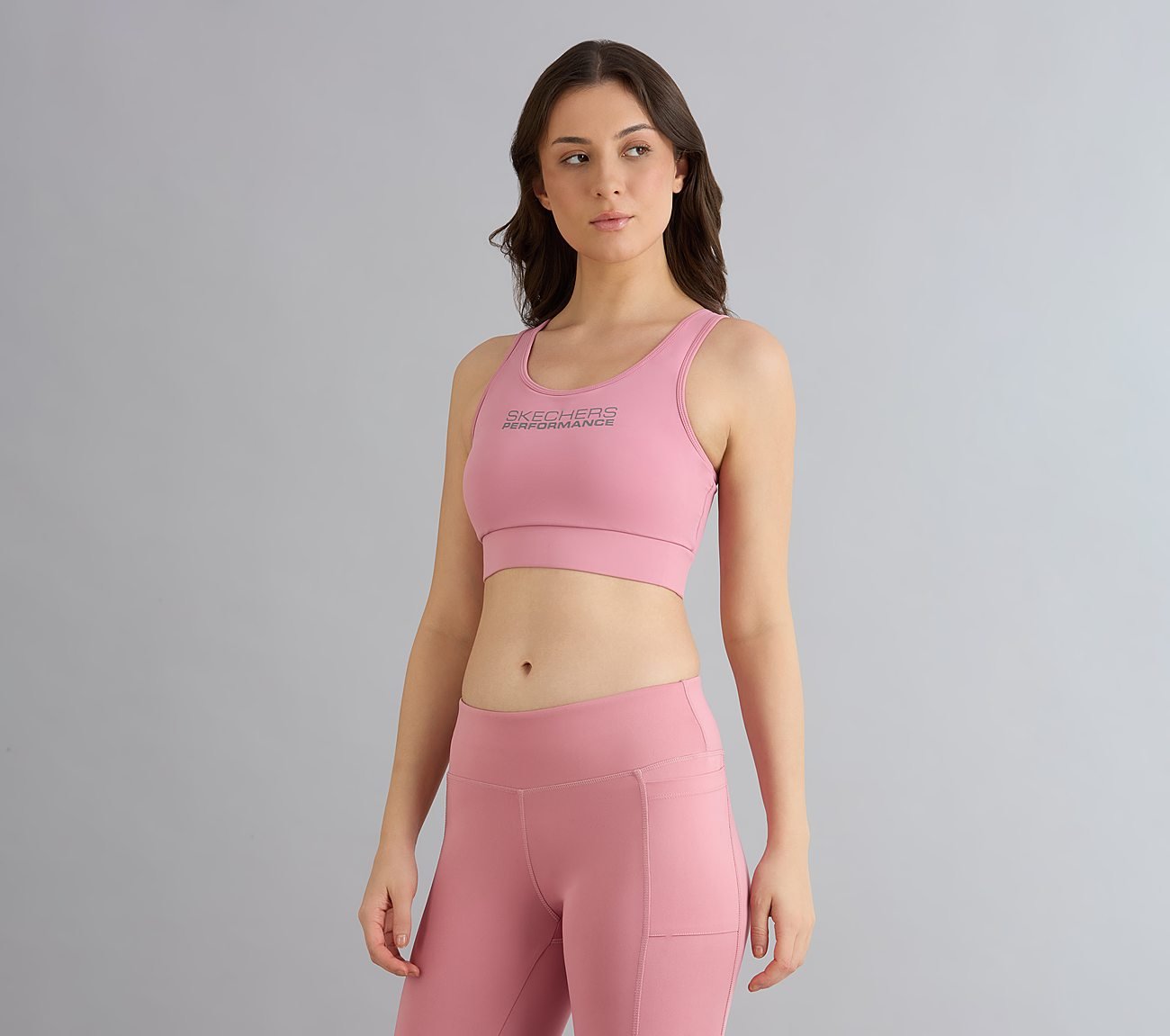 BRANDED RACERBACK BRA, PURPLE/YELL Apparels Top View