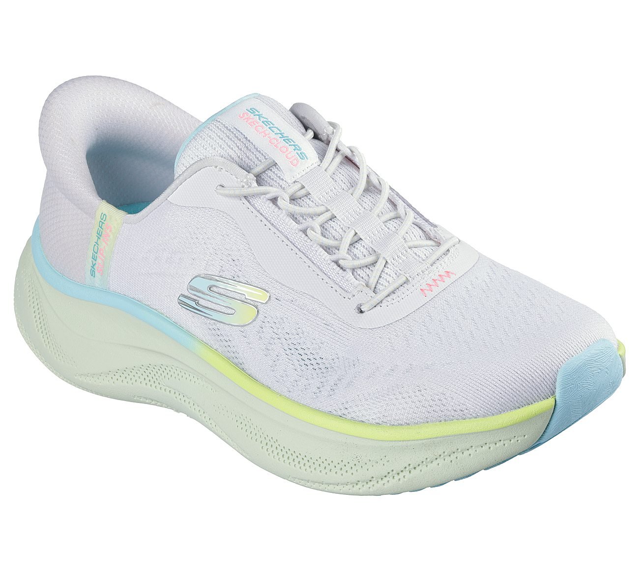 SKECH CLOUD-PERFECTLY PLUSH, LIGHT GRAY/MULTI Footwear Right View