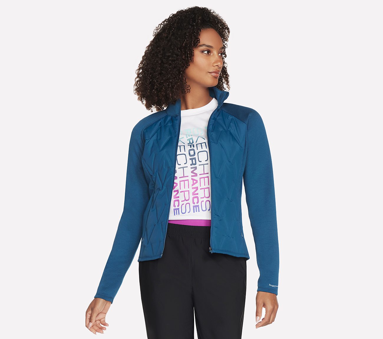 GOSHIELD HYBRID PERFORMANCE JACKET, TEAL/NAVY Apparels Lateral View