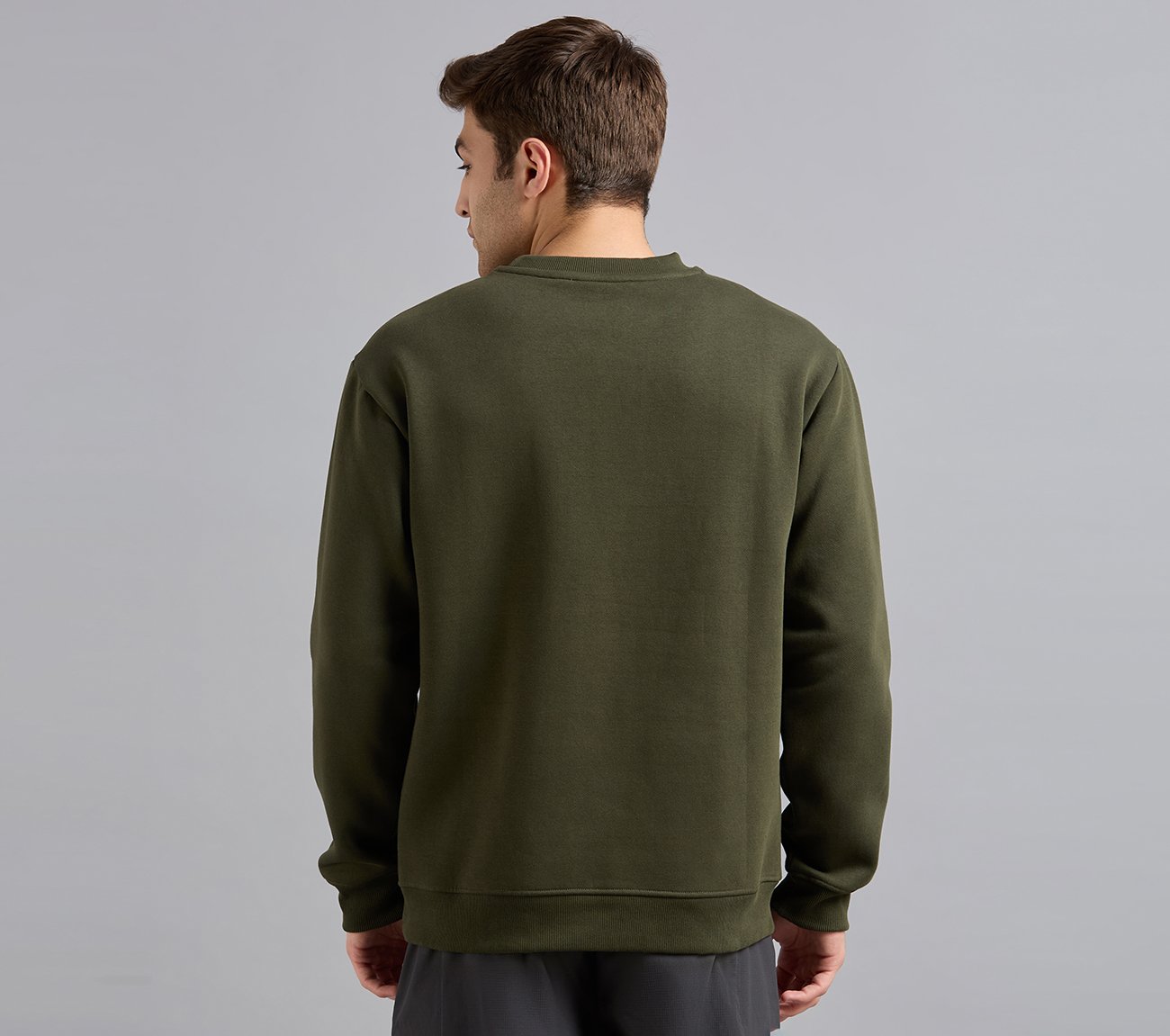 FRONT LINEAR BRANDING SWEATSHIRT, BROWN/SAGE