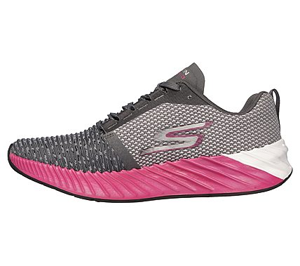 GO RUN FORZA 3 -, CHARCOAL/PINK Footwear Left View