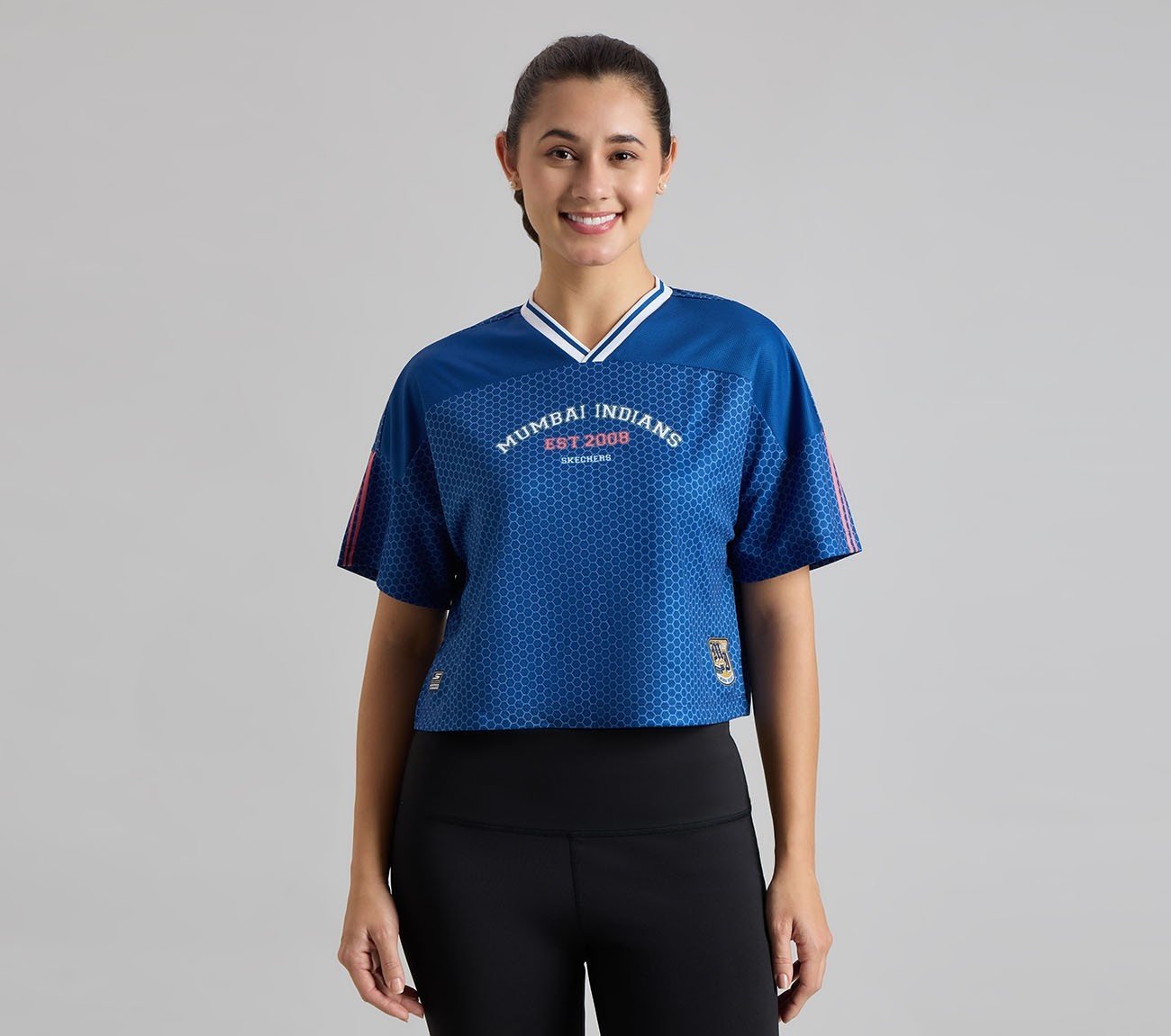 MUMBAI INDIANS CROP TOP, NAVY/PERIWINKLE