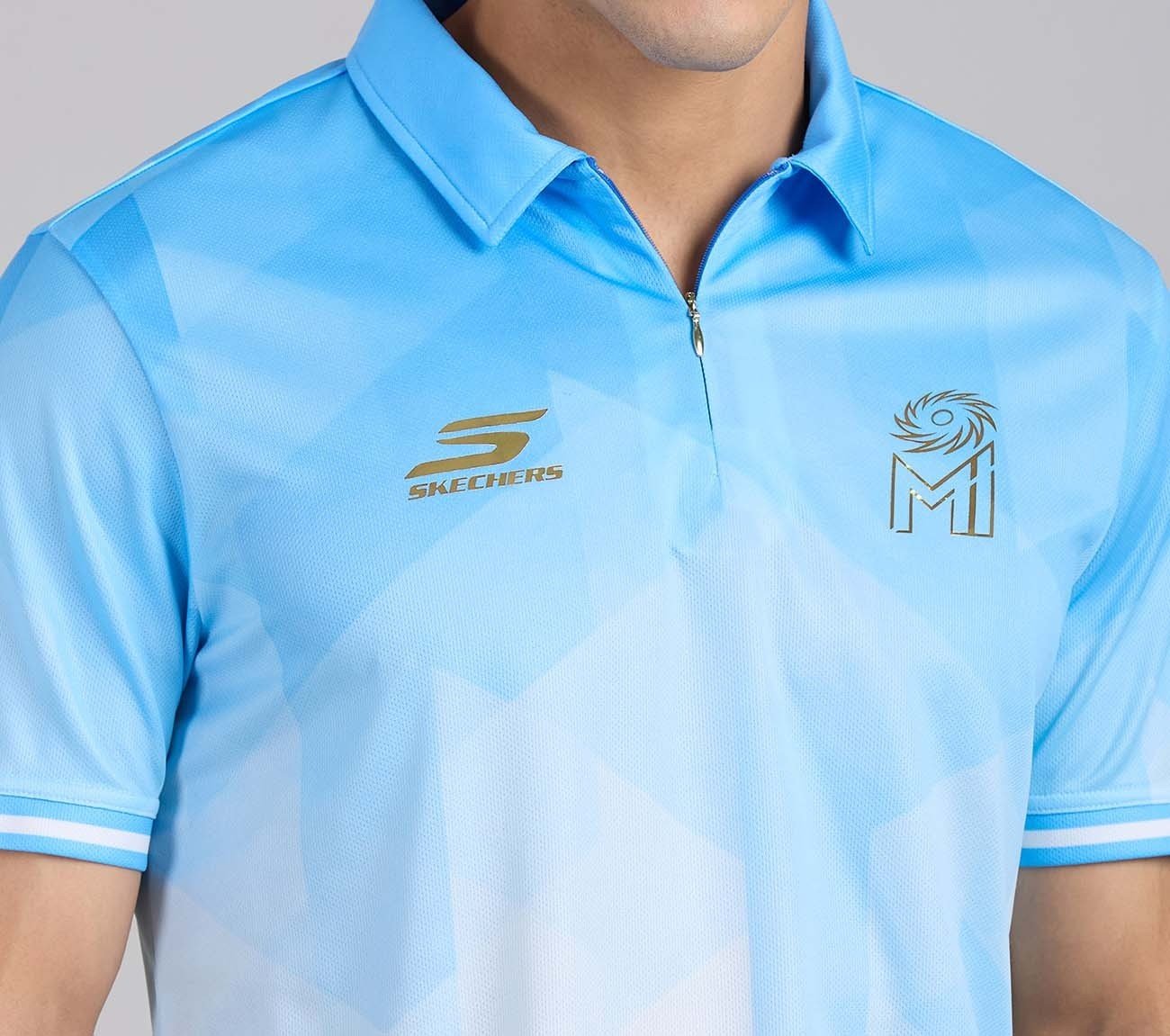 MUMBAI INDIANS AOP POLO, WHT/NVY/BLUE