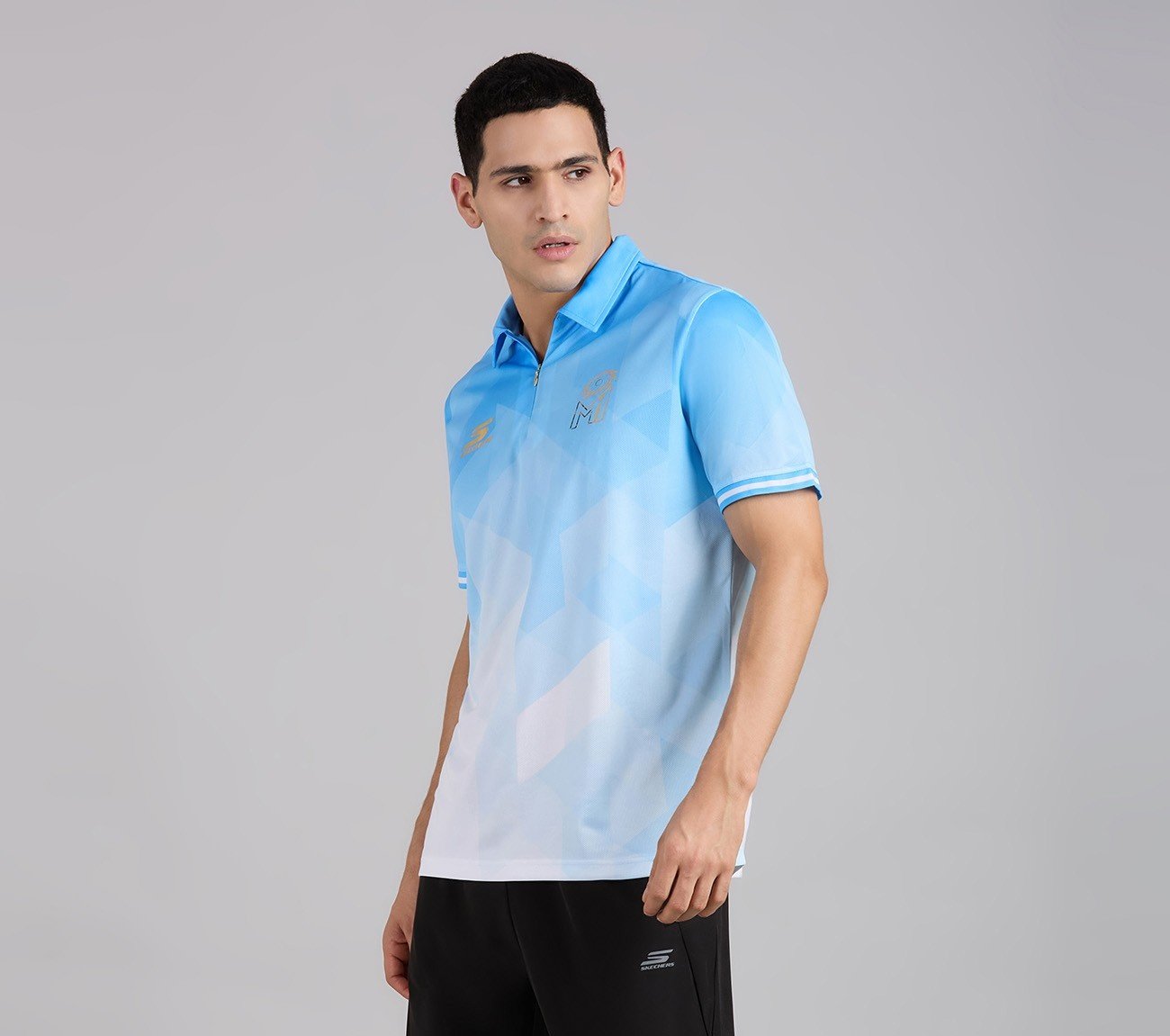 MUMBAI INDIANS AOP POLO, WHT/NVY/BLUE