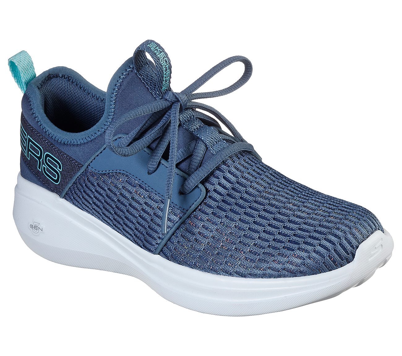 GO RUN FAST - GLIMMER, BLUE/TURQUOISE Footwear Lateral View
