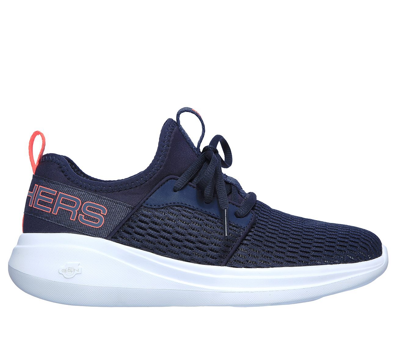 GO RUN FAST - GLIMMER, NAVY/CORAL Footwear Lateral View