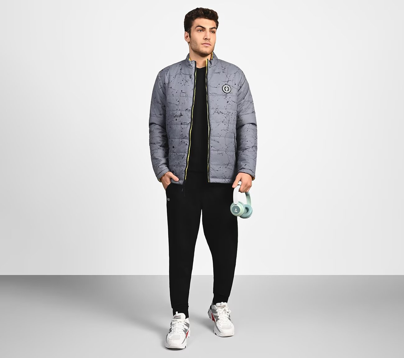 OASIS SPLATTER PUFFER, Grey Apparels Right View