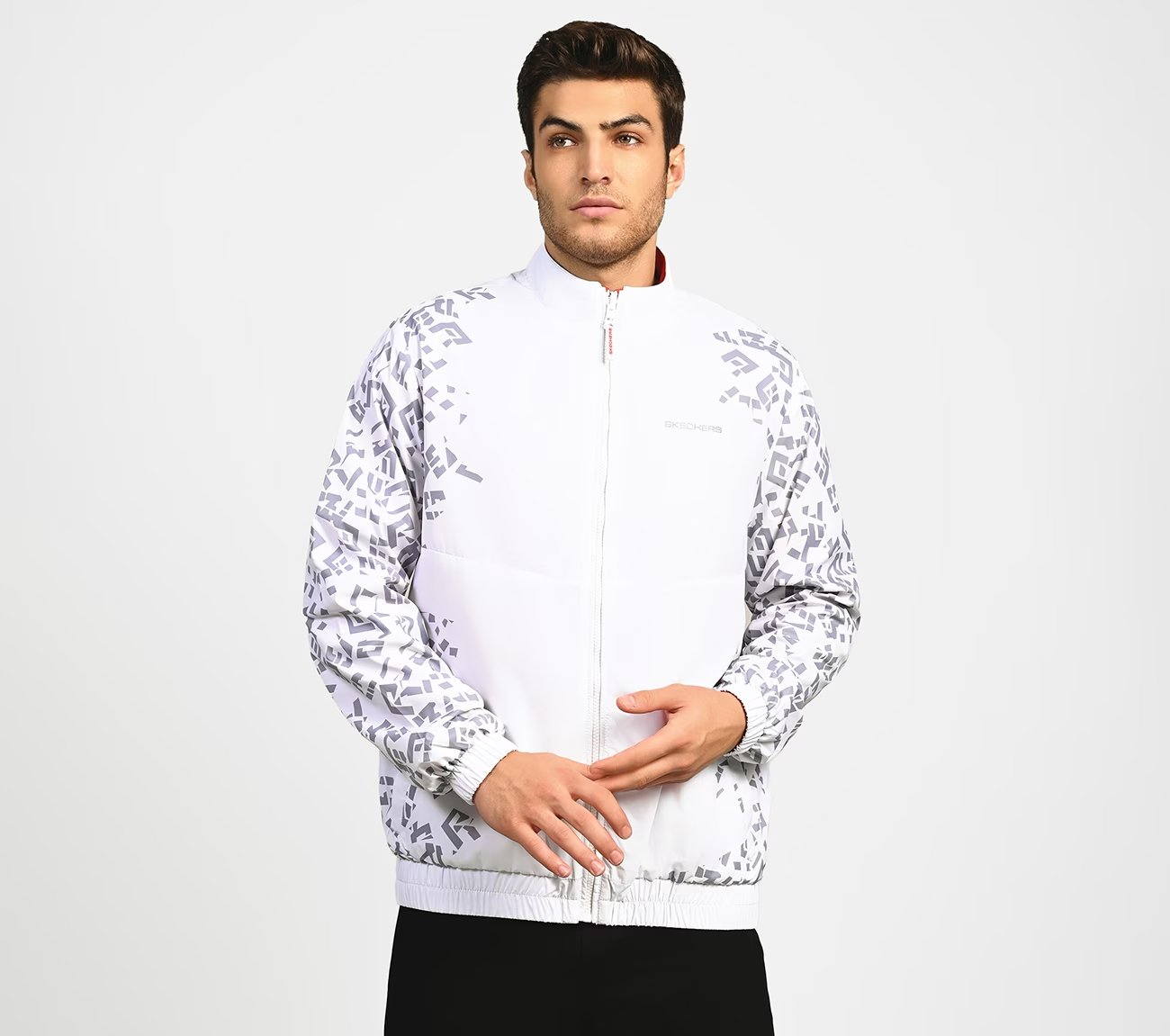 SL ASYMM SLEEVE JACKET, WWWHITE Apparels Lateral View