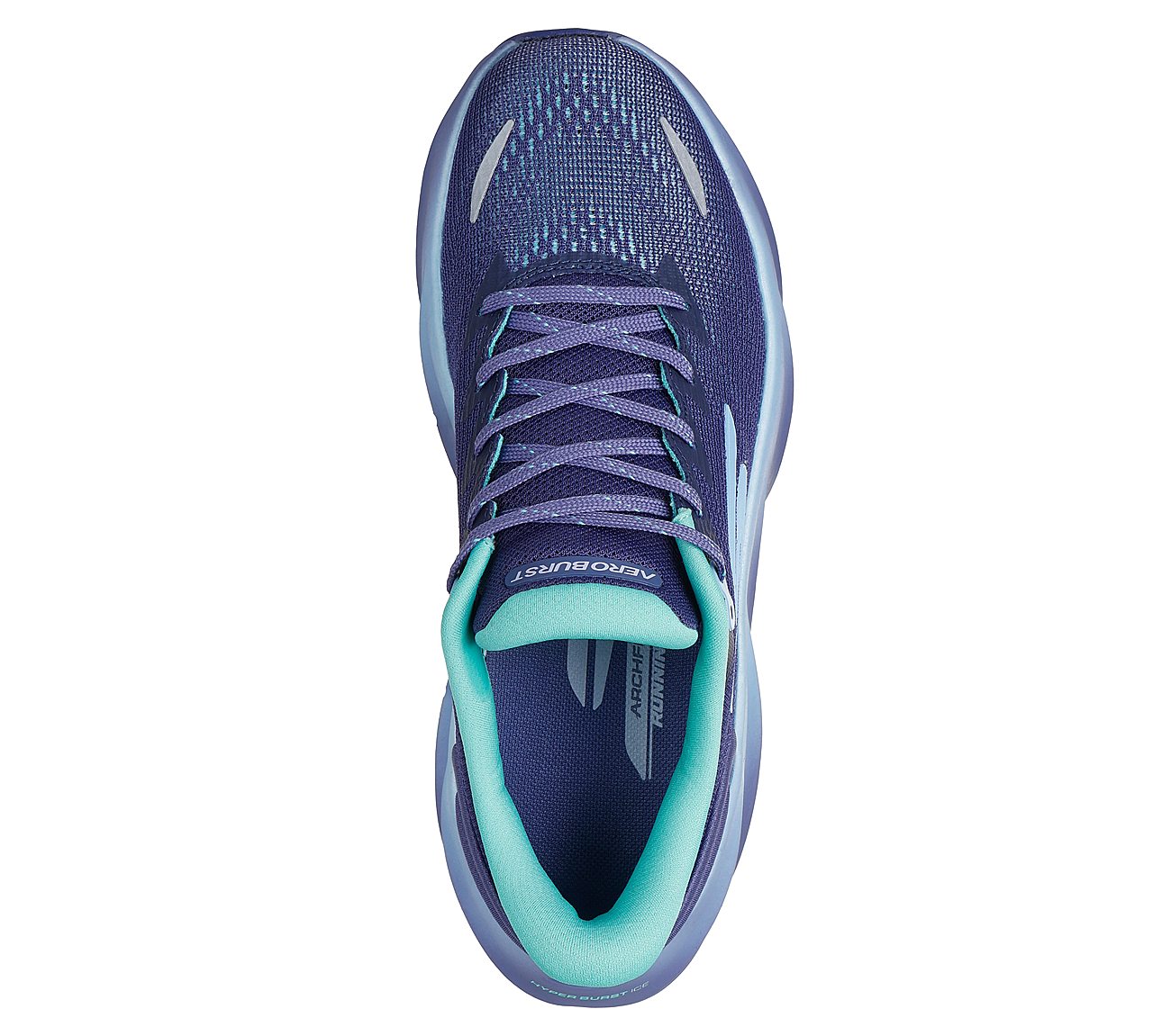 SKECHERS AERO BURST, PERIWINKLE/AQUA Footwear Top View