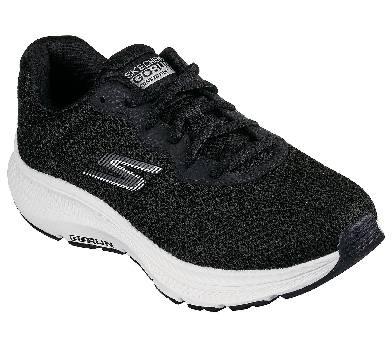 GO RUN CONSISTENT 2, BLACK/WHITE Footwear Right View