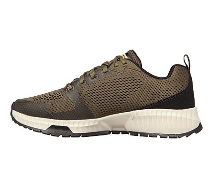 SKECHERS STREET FLEX-ELIMINAT, OLIVE/BLACK Footwear Left View