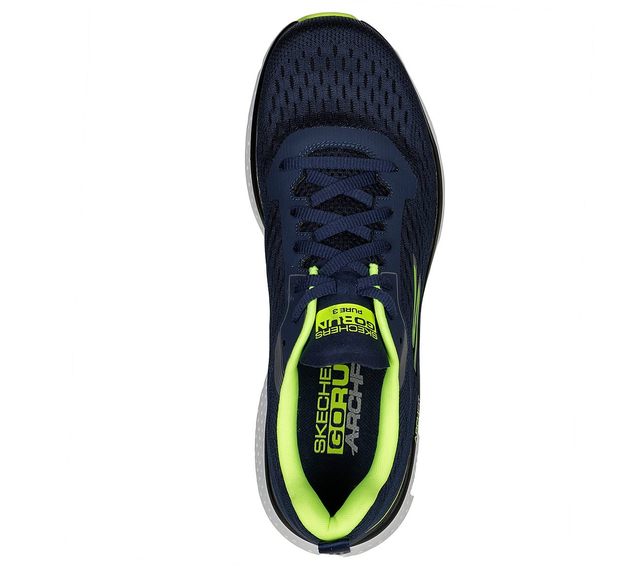 GO RUN PURE 3, NAVY/YELLOW Footwear Top View