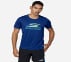 MENS ELITE TECH T-SHIRT, BLUE/WHITE Apparels Lateral View