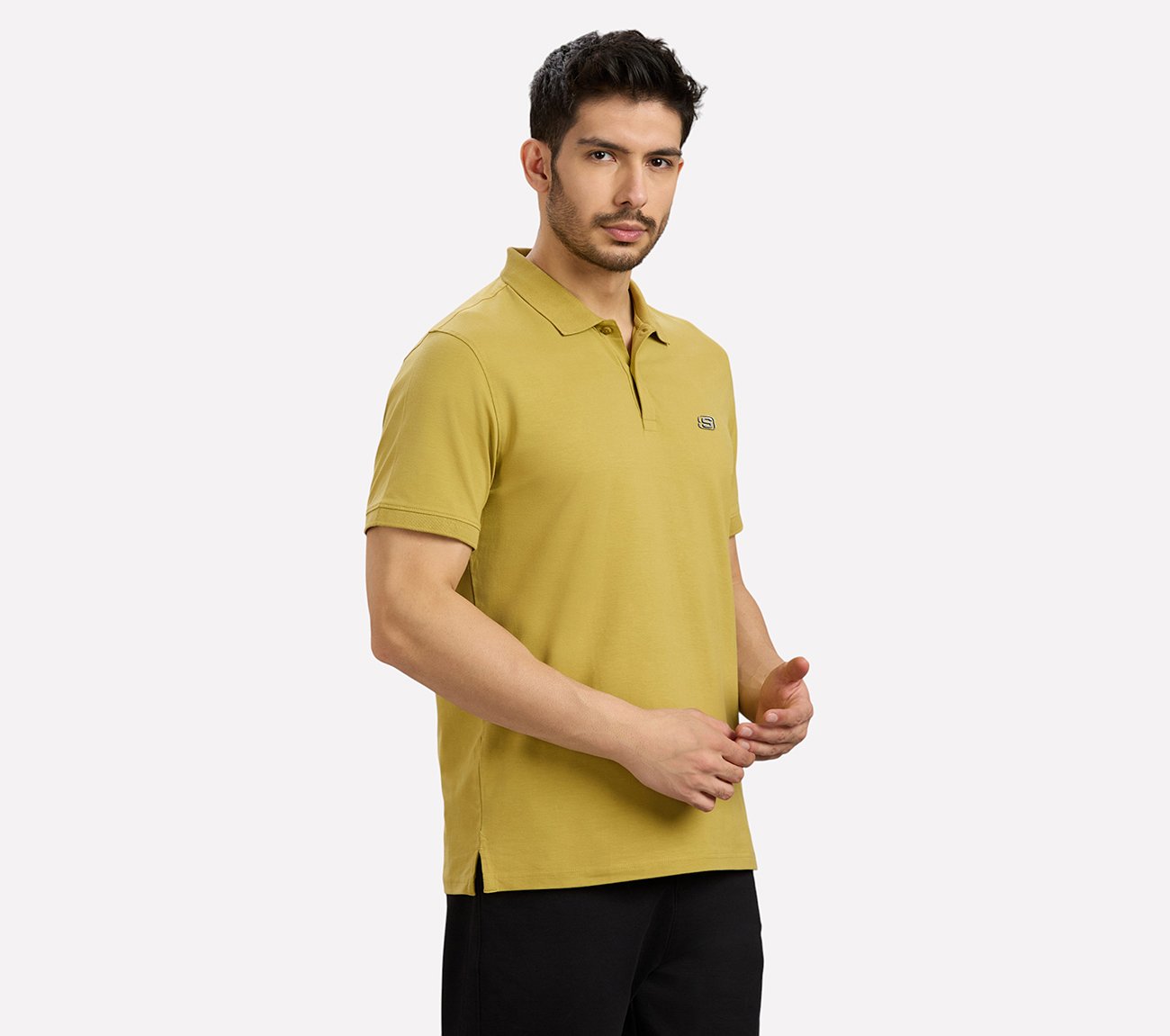 COMFORT FIT POLO, TAUPE/SILVER Apparels Bottom View