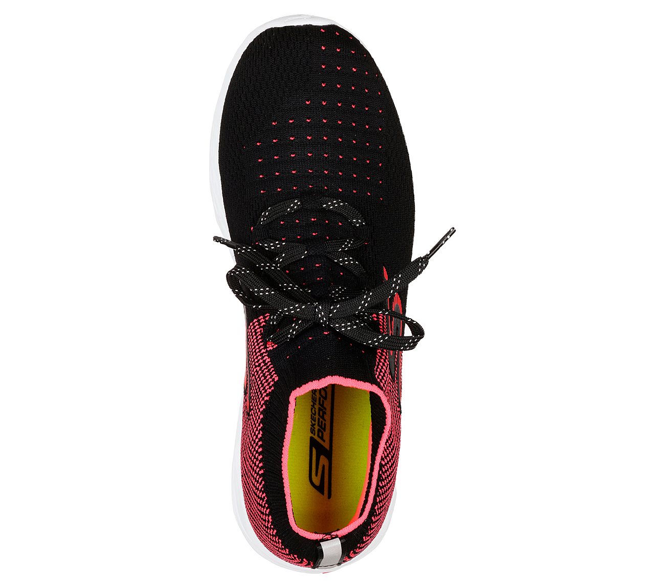 GO RUN 6 -, BLACK/HOT PINK Footwear Top View