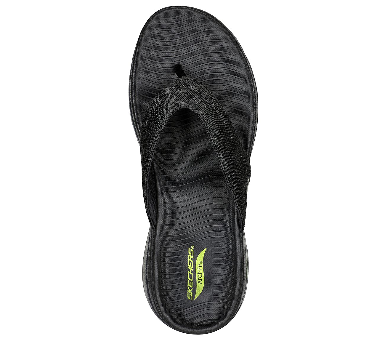 GO WALK ARCH FIT SANDAL-OFFSH, BLACK/LIME Footwear Top View