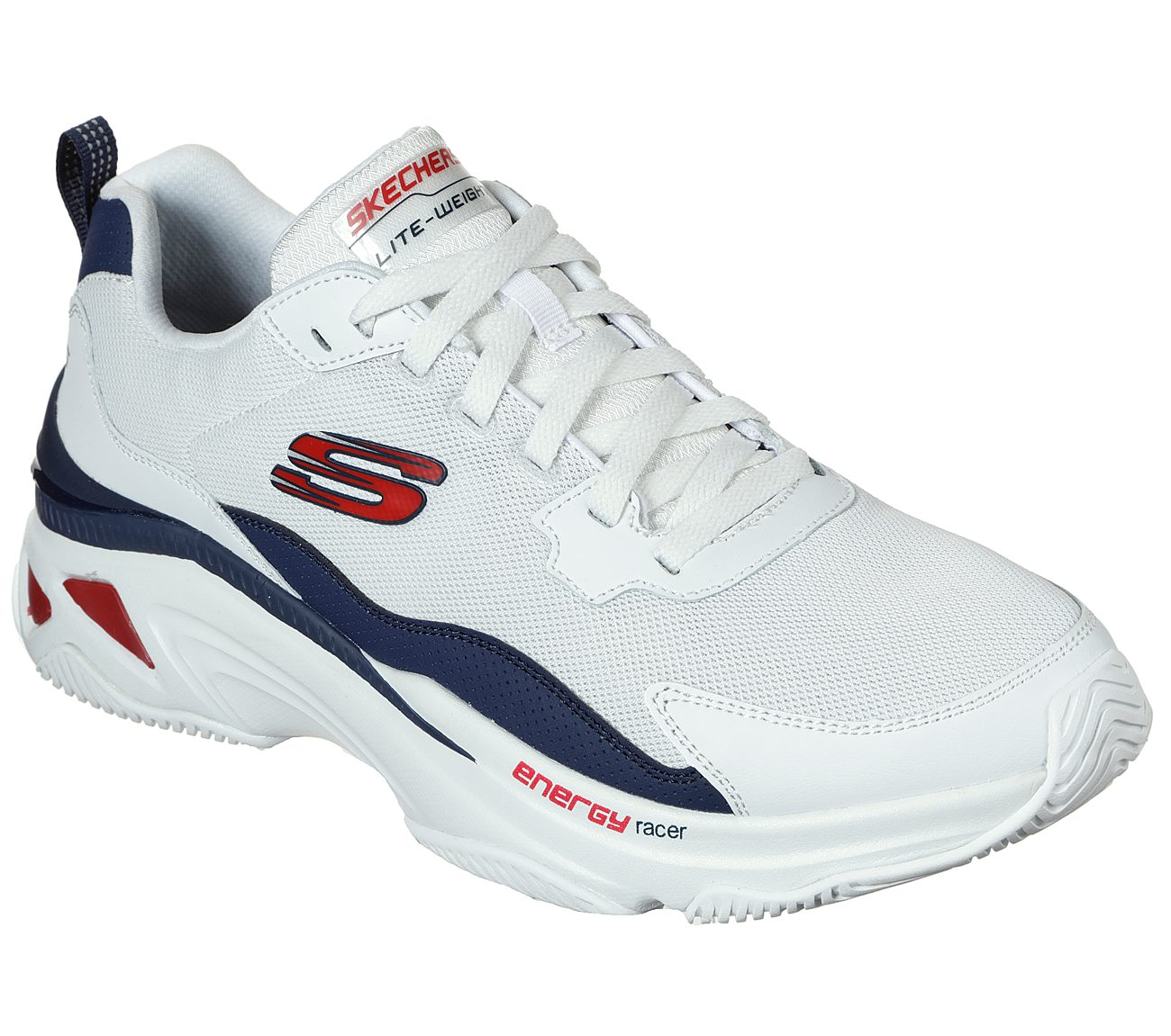 ENERGY RACER - VINTON, WHITE/NAVY/RED Footwear Top View