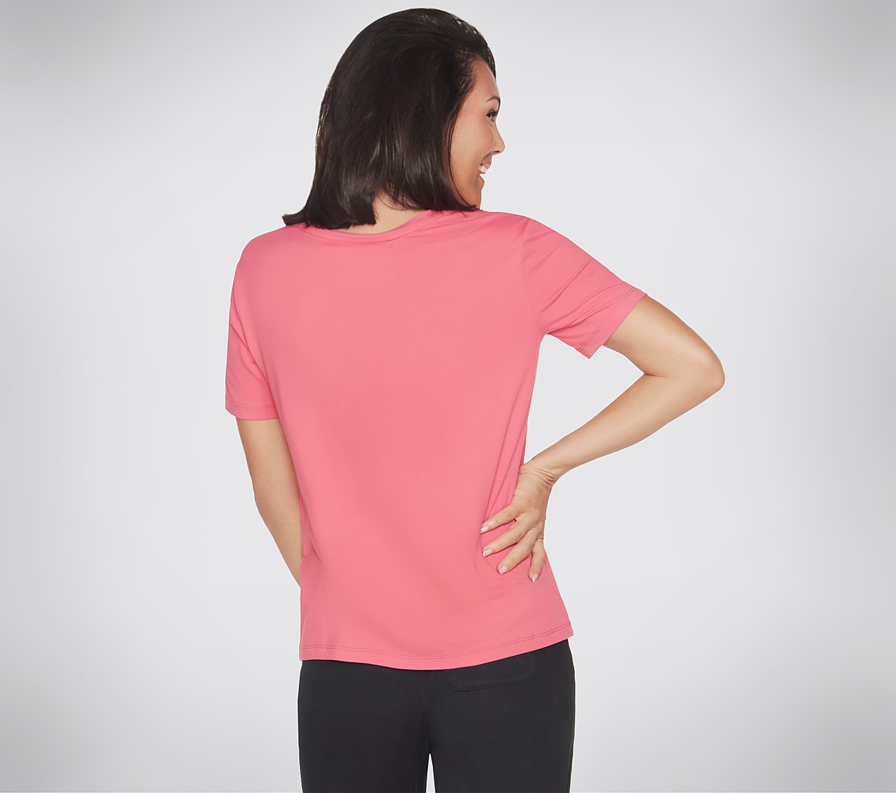 GODRI SERENE V-NECK TEE, RED/BLUE Apparel Top View