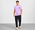 TROPICAL GRAPHIC PRINT T-SHIRT, LT. GRAY/PURPLE