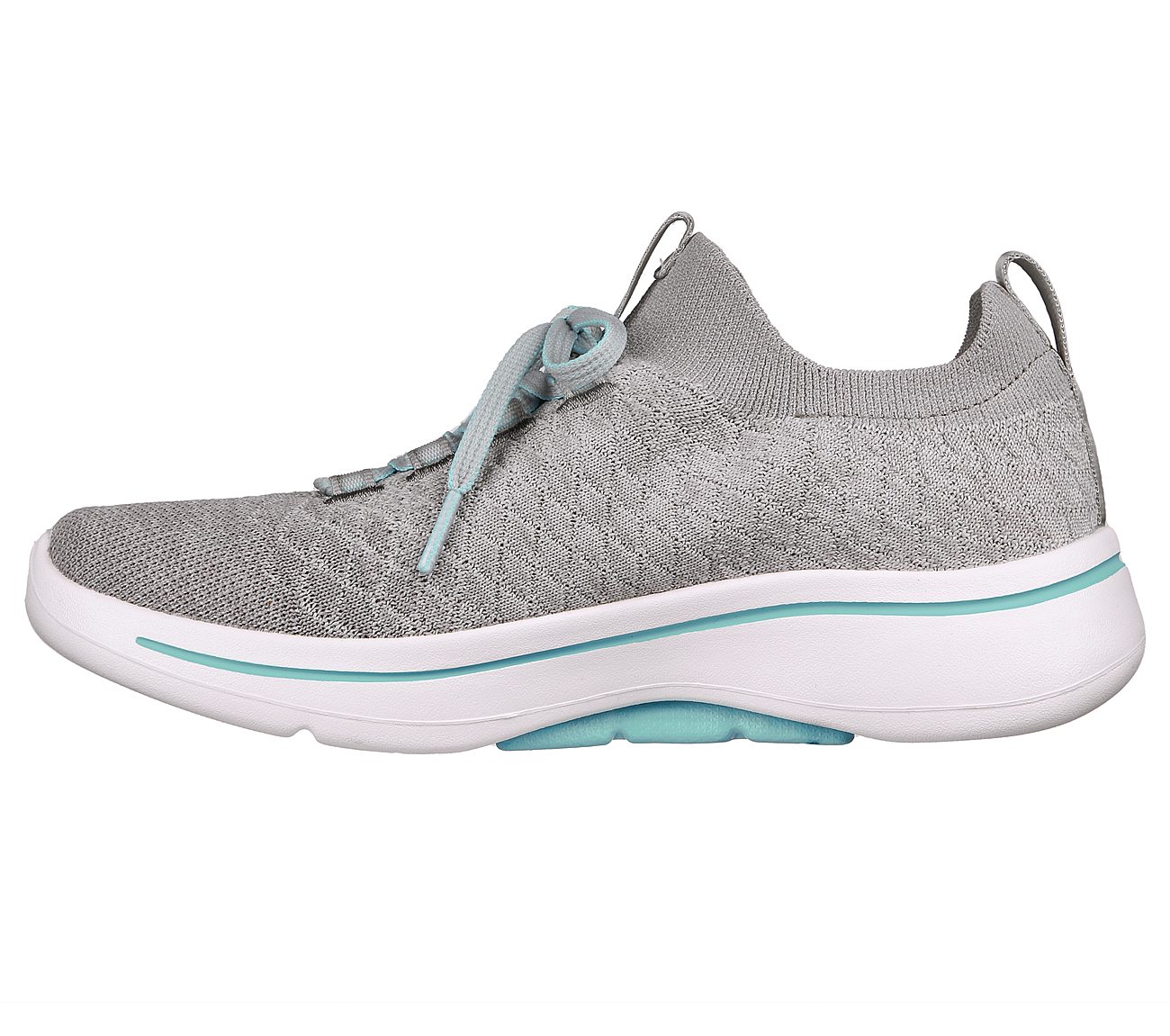 GO WALK ARCH FIT - PEACHY, GREY/BLUE Footwear Left View