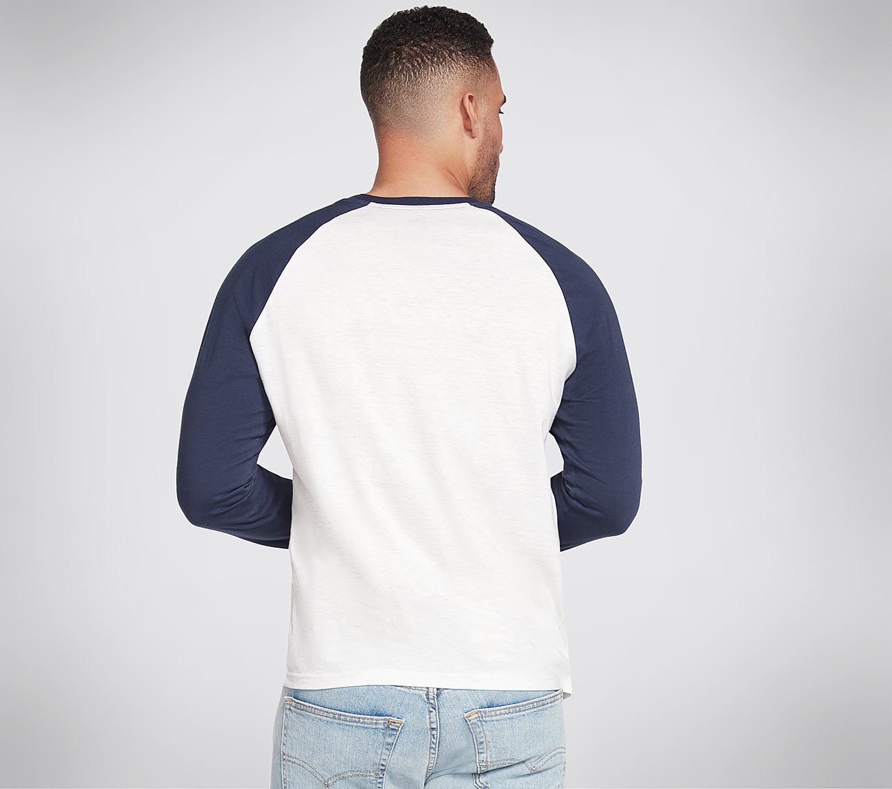 SKECHERS BREAKLINE LS, OFF WHITE Apparel Top View