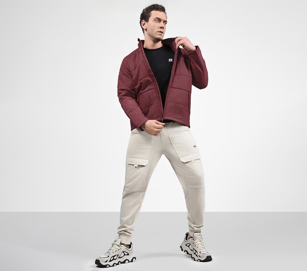 PUFFER FZ JACKET, DDARK RED Apparels Right View