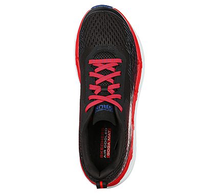 MAX CUSHIONING PREMIER, BLACK/WHITE/RED Footwear Top View