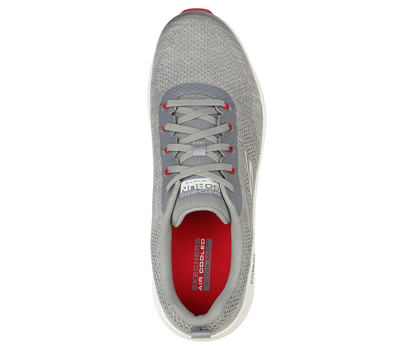 GO RUN ELEVATE, GREY/RED Footwear Top View