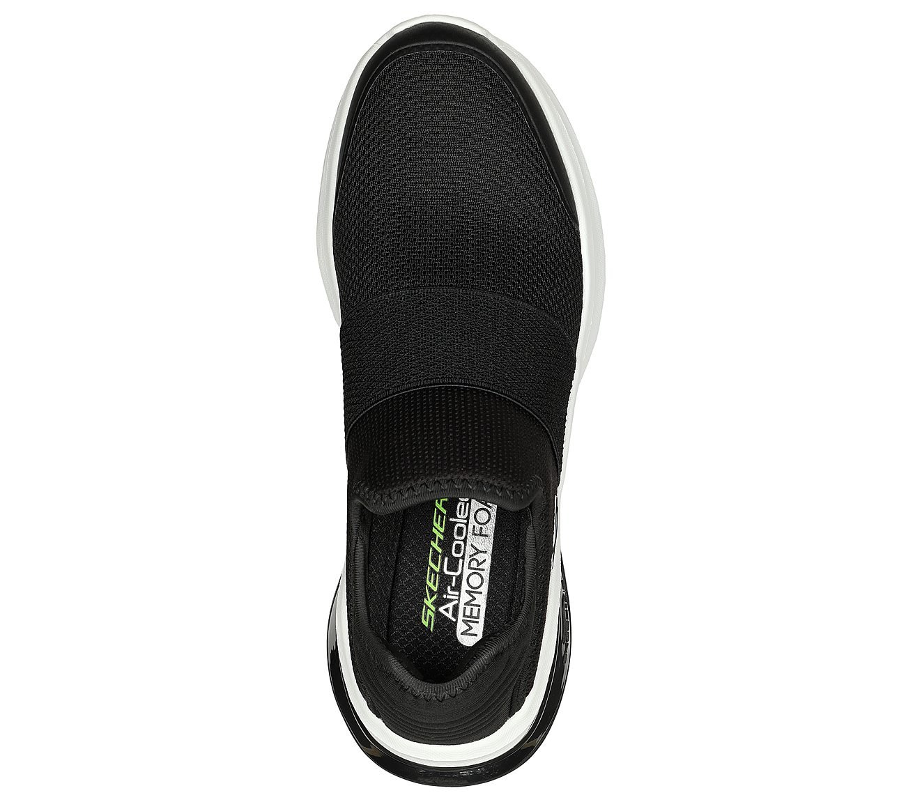 AIR CUSHIONING, BLACK/WHITE Footwear Top View