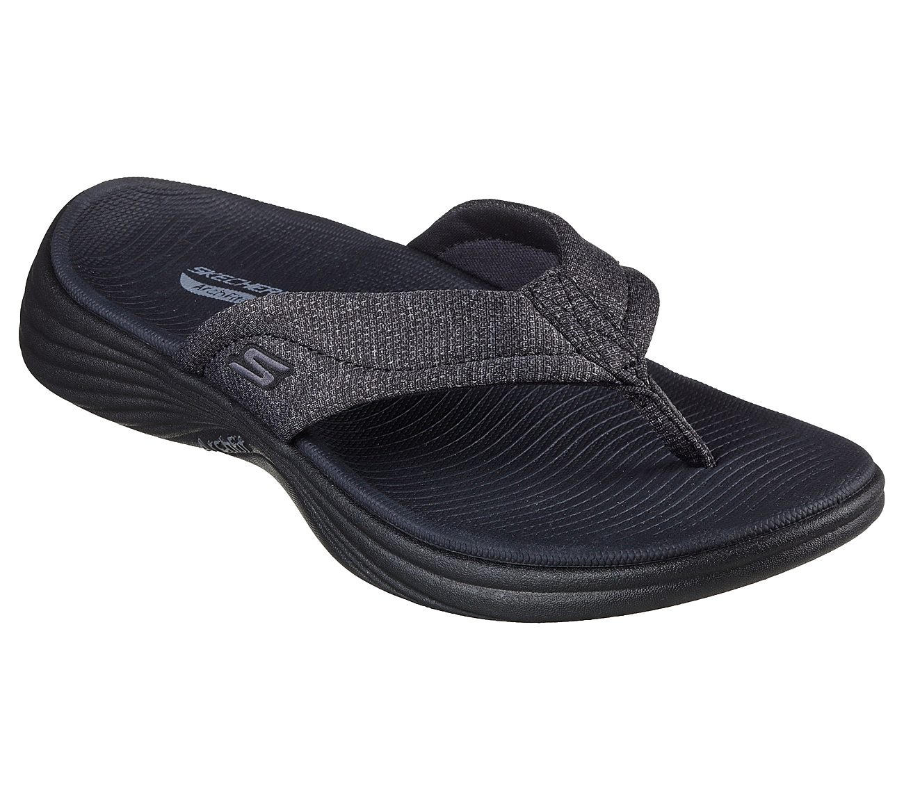 Skechers Black Arch Fit Radiance Slippers ID: 141300 | India